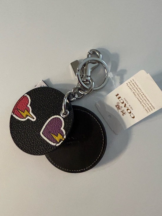 Coach Accessories - Coach NY Mirror Bag Charm With Hearts &Bolt neon-colored lightning boltsNWT